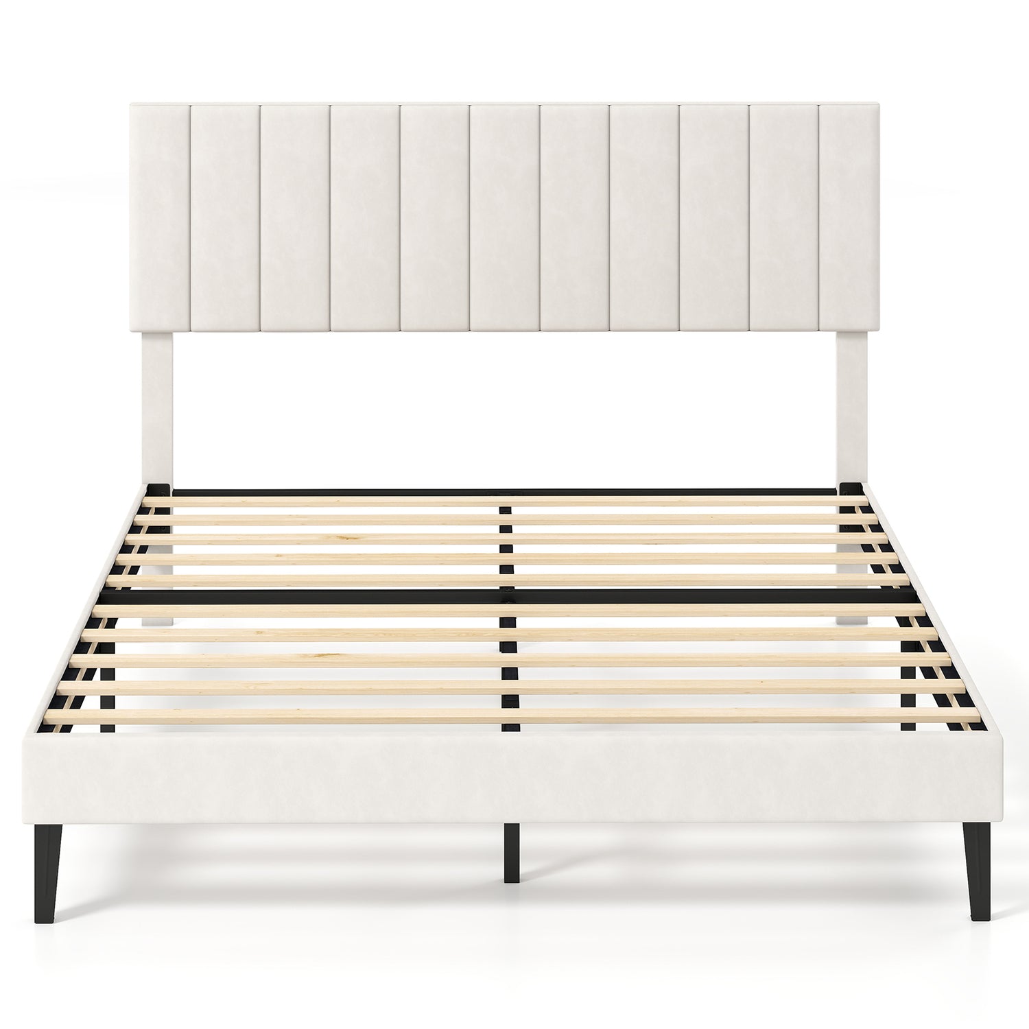Queen Size Velvet Upholstered Platform Bed Frame