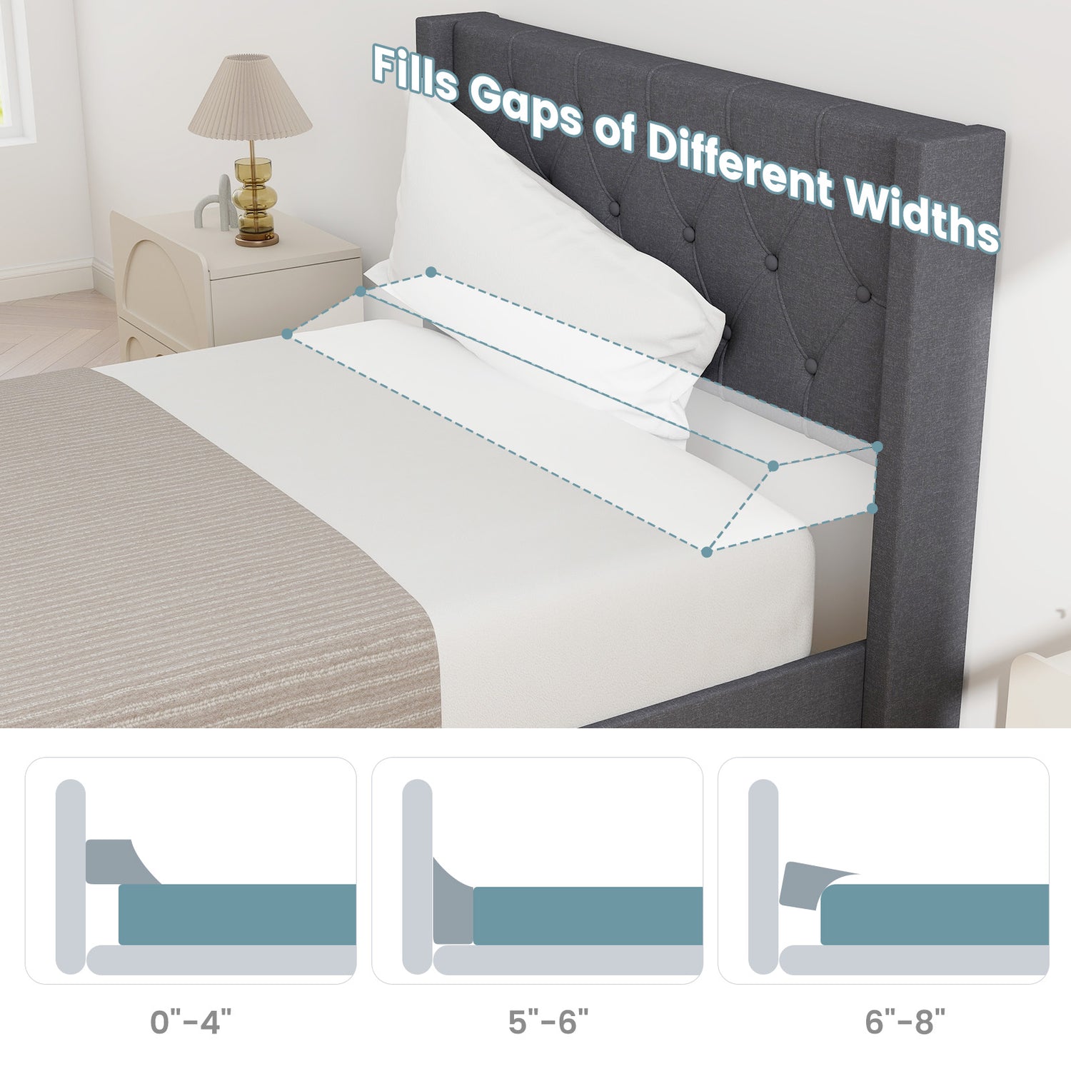 Bed Wedge Pillow with Storage Bag