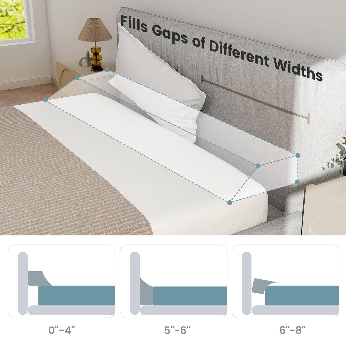 Bed Wedge Pillow with Storage Bag