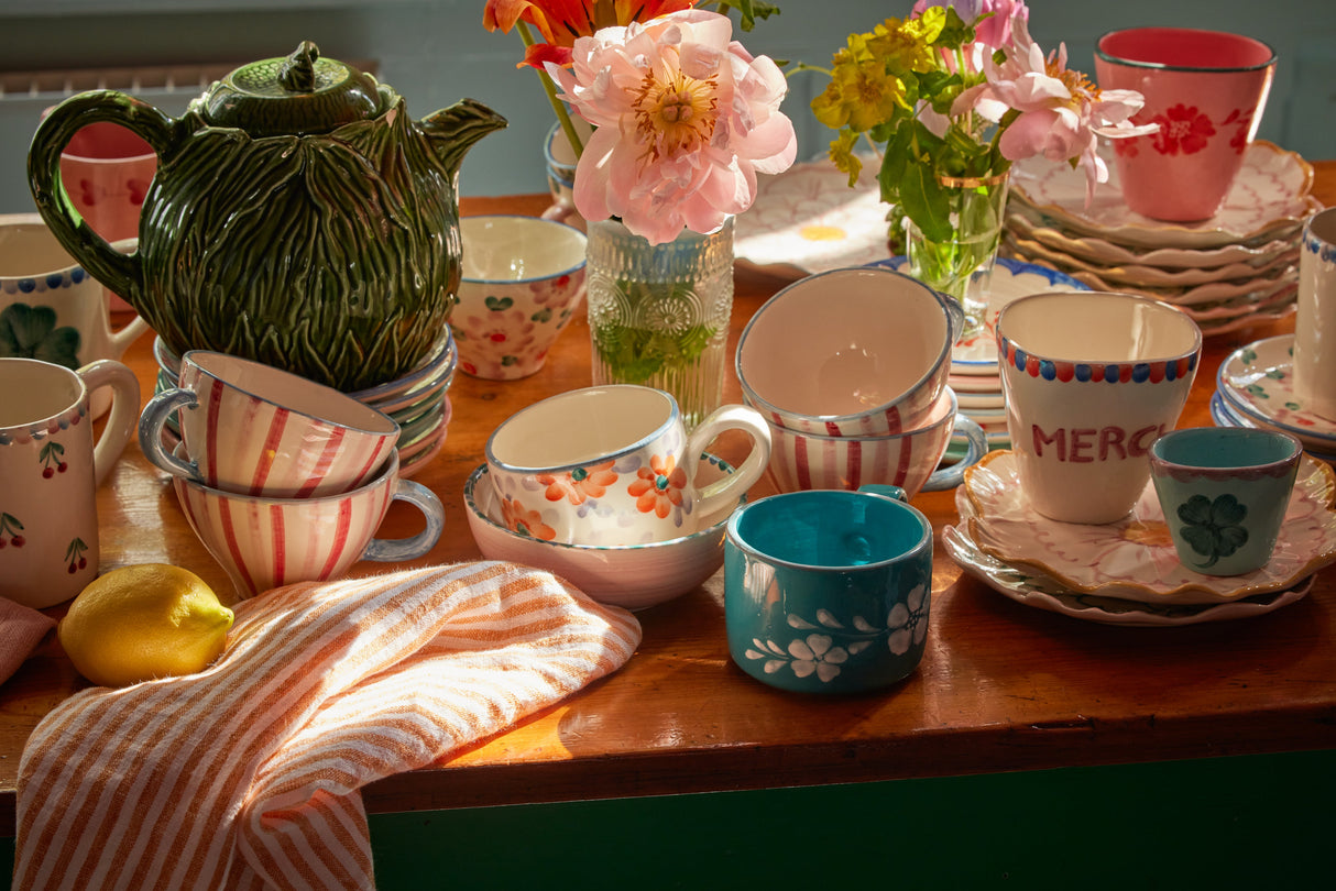 Ceramic Mug with Hand Painted Love - 14.2 oz