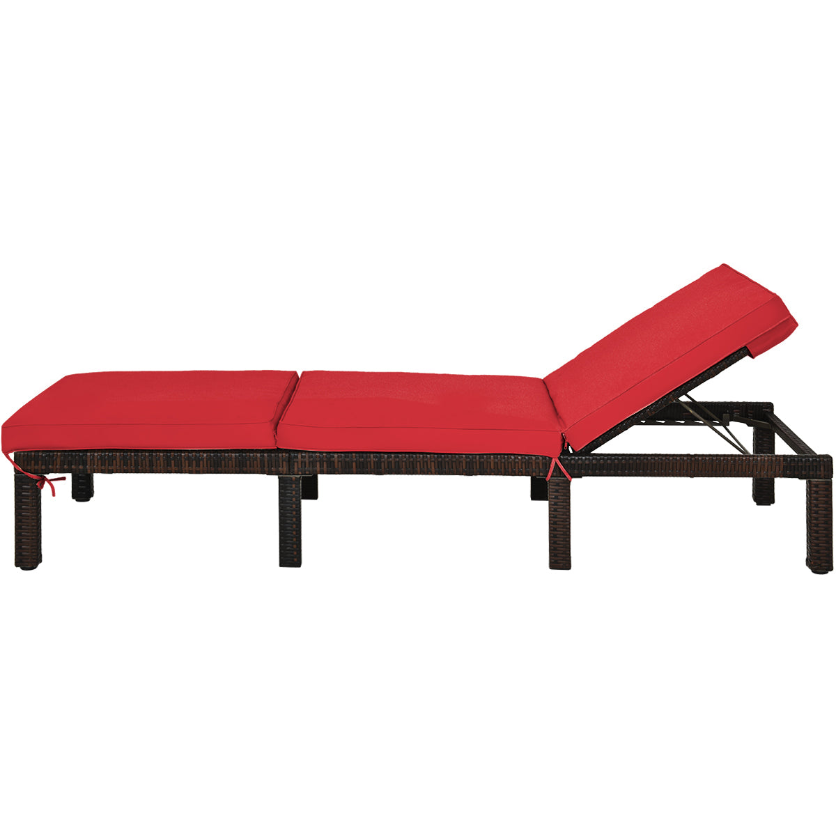 Outdoor Rattan Adjustable Cushioned Chaise