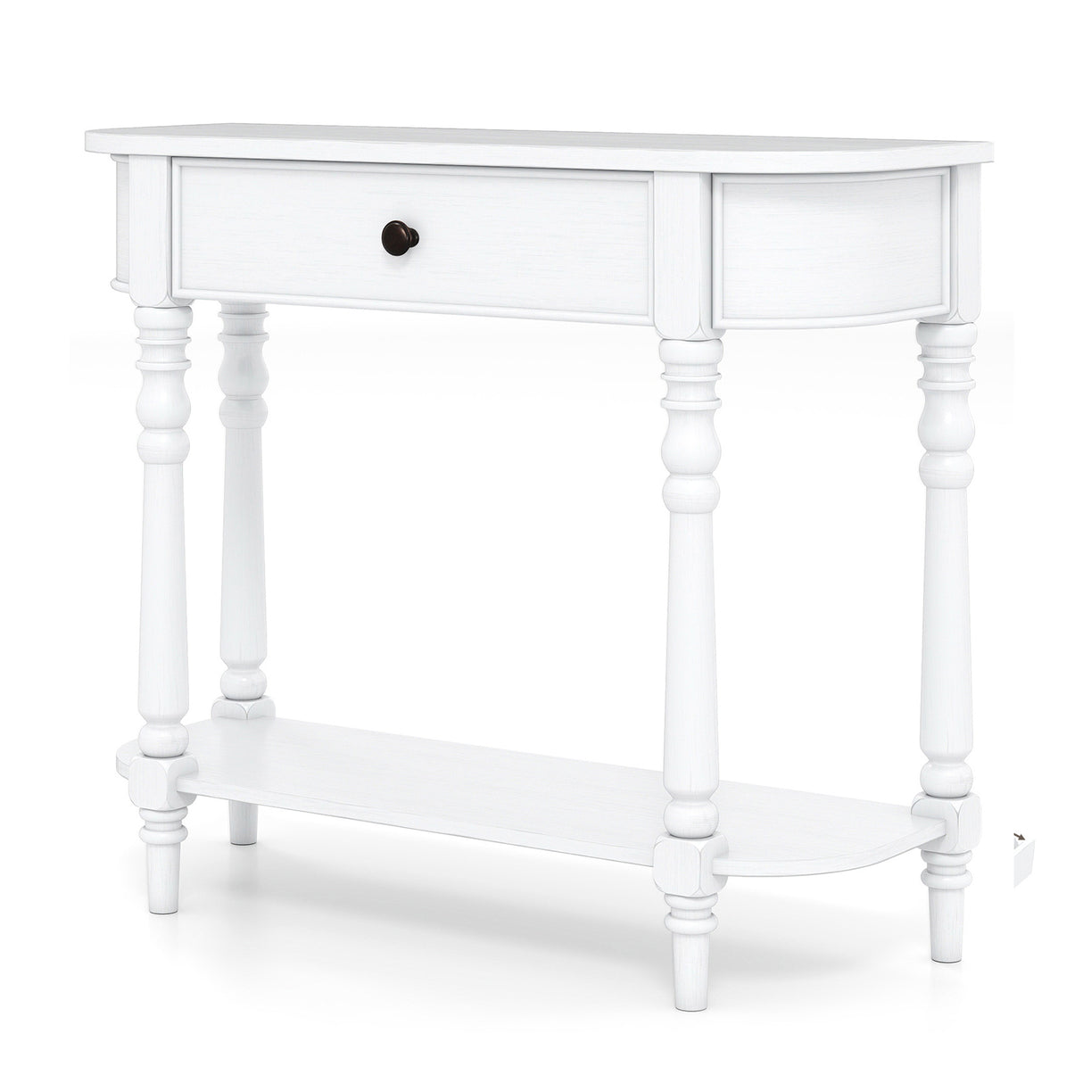 Retro Console Table36"L Wooden 2-Tier Narrow Behind Couch Foyer Table