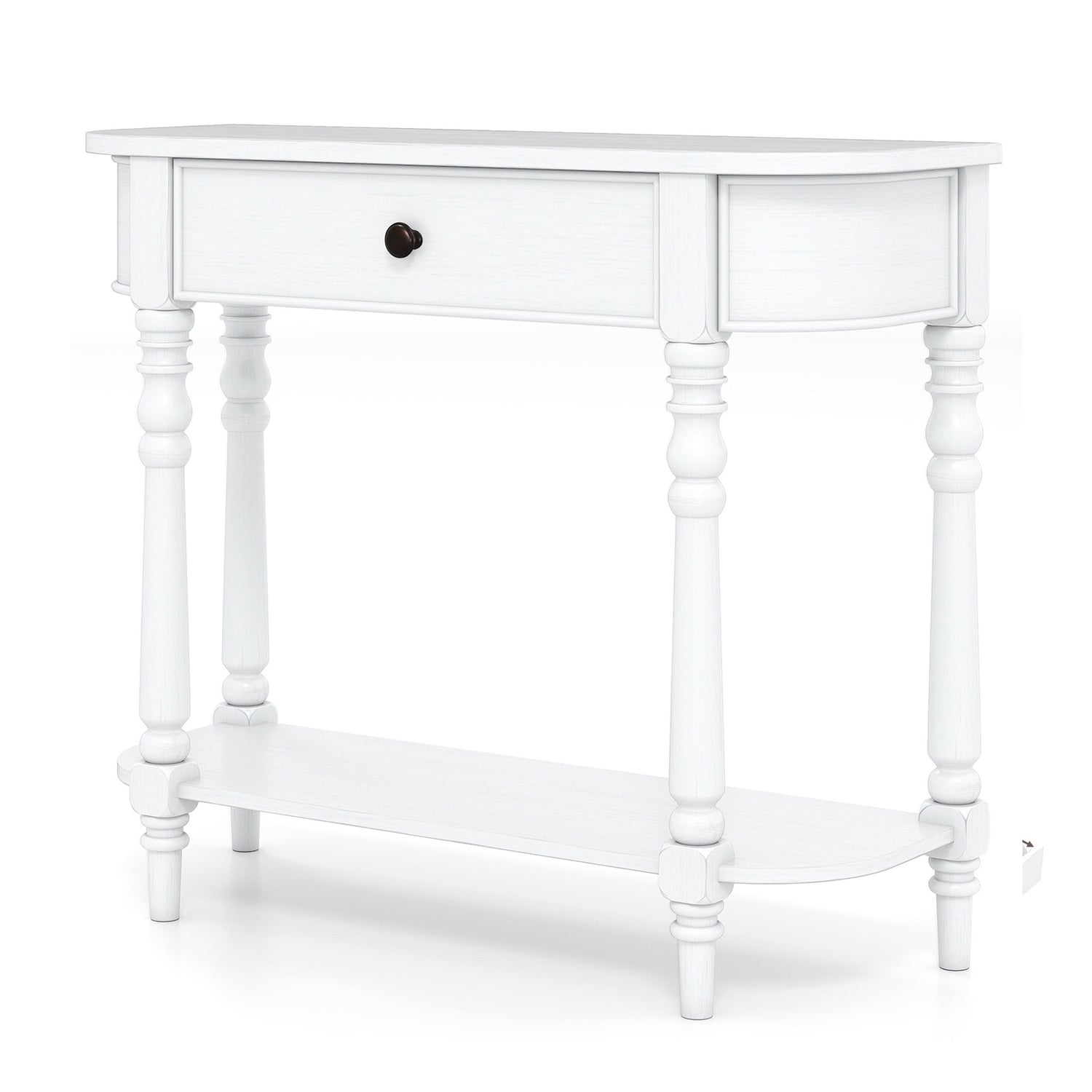 Retro Console Table36"L Wooden 2-Tier Narrow Behind Couch Foyer Table