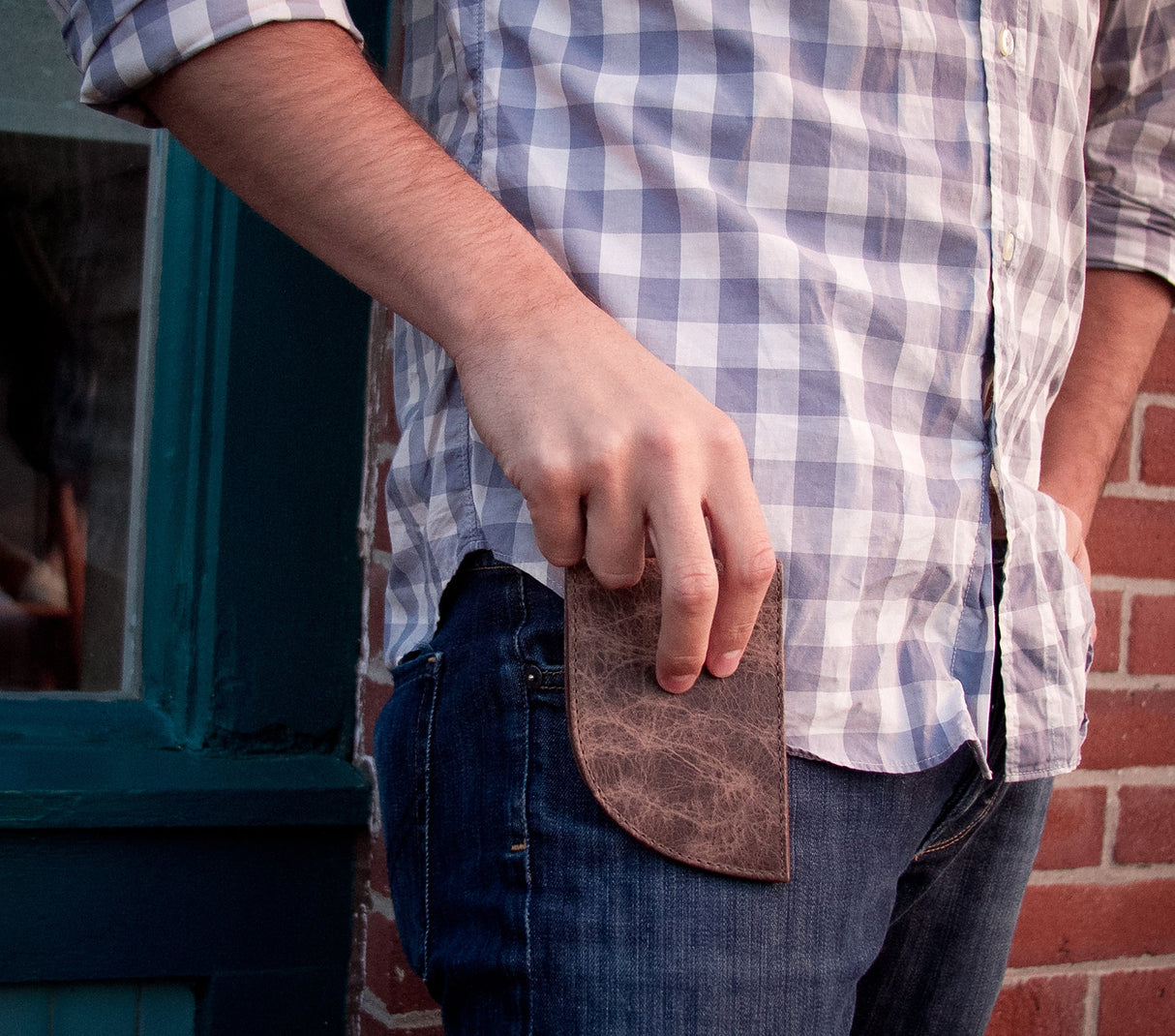 American Bison Leather Front Pocket Wallet