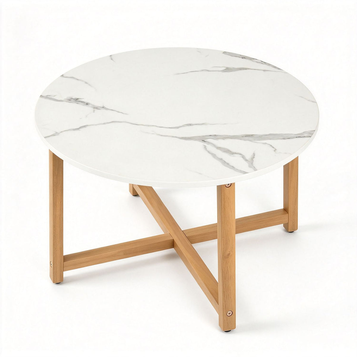 24" Modern Center Table with Crossed Pedestal for Living Room