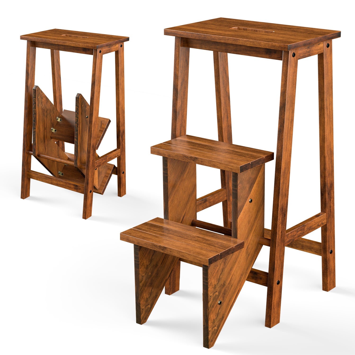 3 Tier Step Stool 3 in 1 Folding Ladder Bench