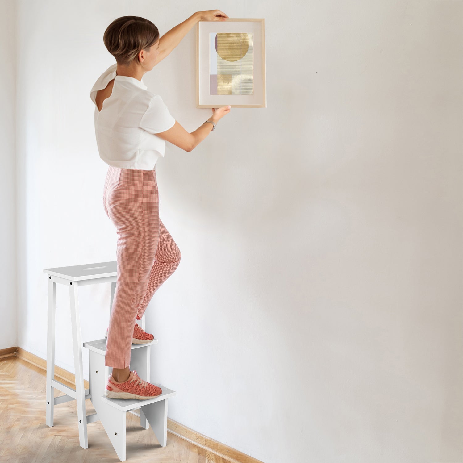 3 Tier Step Stool 3 in 1 Folding Ladder Bench