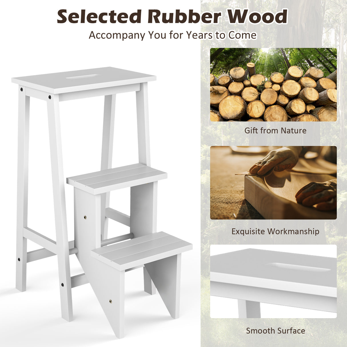 3 Tier Step Stool 3 in 1 Folding Ladder Bench