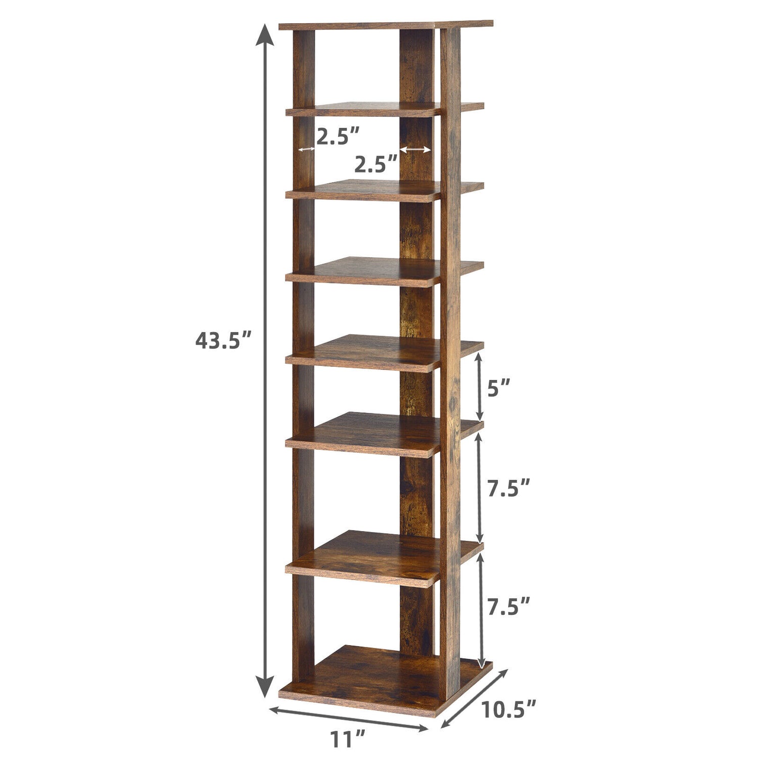 7-Tier Shoe Rack Practical Free Standing Shelves Storage Shelves