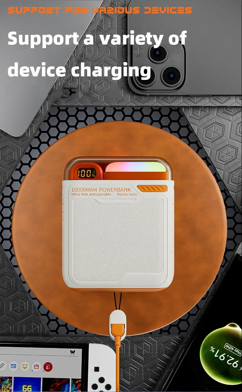 10000mAh Wireless Power Bank with Stand USB C Cable PD20W Fast Charging Magnetic External Spare Battery for IPhone Samsung Xiaom