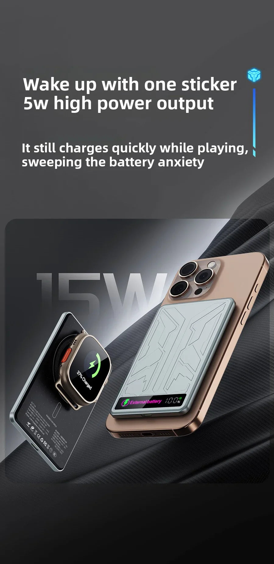 10000mAh CCC 3C Magsafe Power Bank Magnetic Wireless Phone Charger External Battery 20W Fast Charging for IPhone 16 15