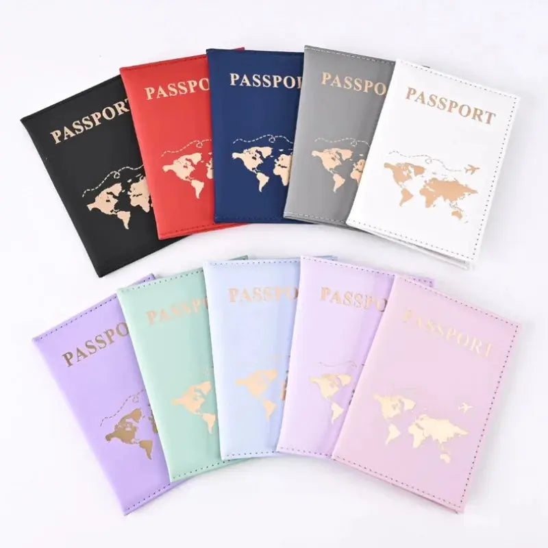 Passport Cover Passport Holder World Map Organizer Protective Card Case Credit Card Holder ID Document Passport Wallet