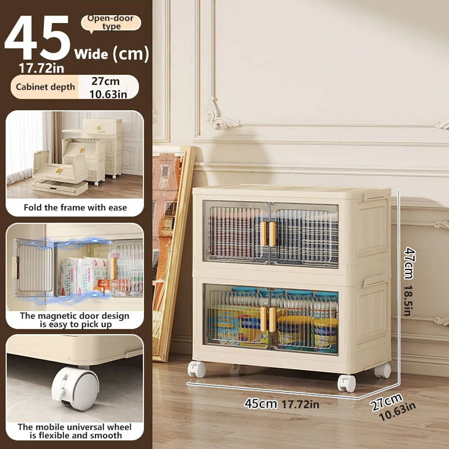 1/2/3/4/5 layers Multifunction Storage Cabinet Foldable Dustproof Wardrobe Easy-to-Install Storage Boxes