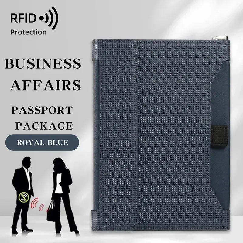 Travel Essentials RFID Blocking Passport Holder Multifunctional Large Capacity Passport Cover Gifts Business Travel Card Case