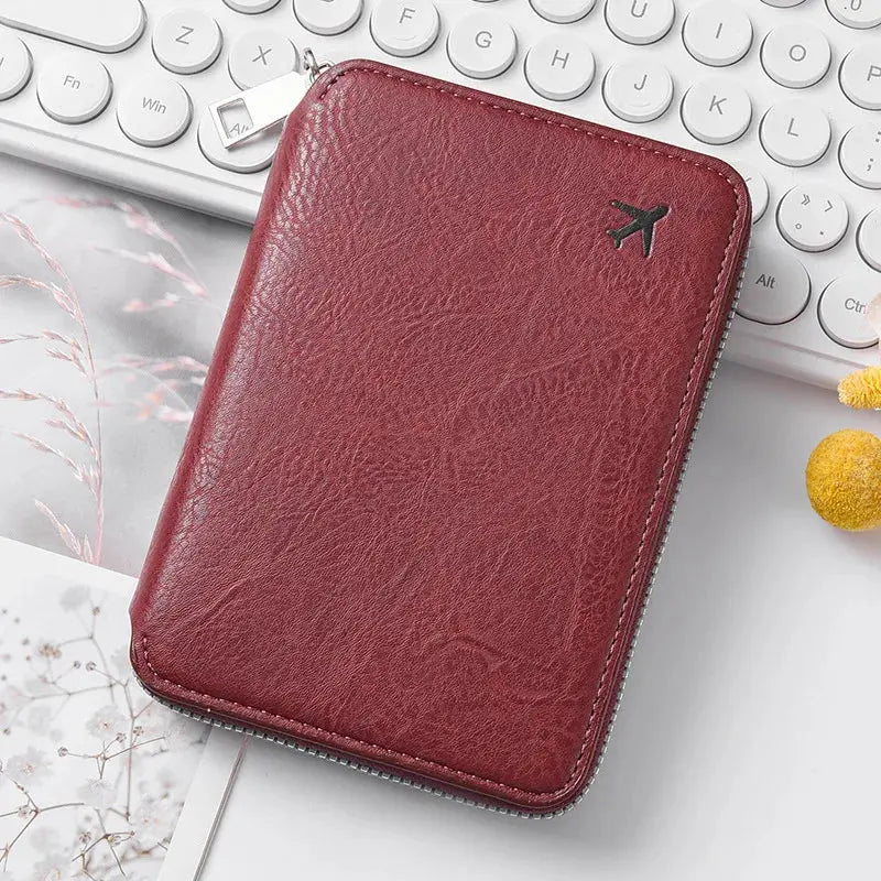 Zipper Document Passport Clip Large Capacity Travel Wallet Ticket Storage Bag Passport Clip