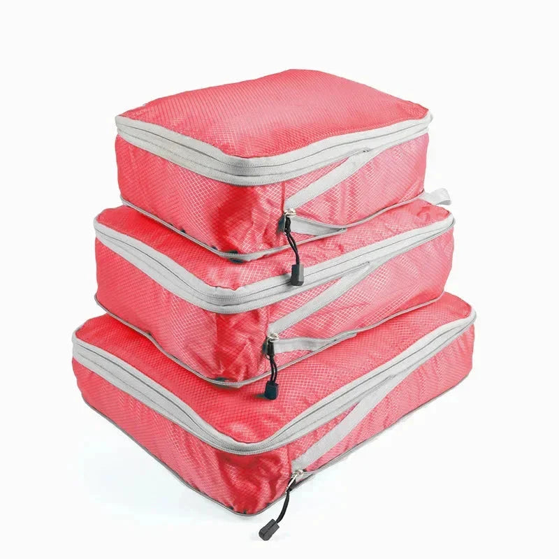 Travel Compression Packing Cubes Suitcase Luggage Organizer Set Zipper Foldable Storage Bag for Clothes Shoes Travel Accessories