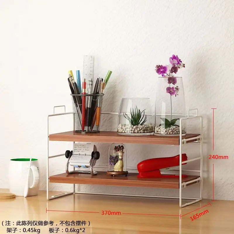 Adjustable Cosmetic Storage Shelf Desktop Organizer Kitchen Storage Rack Office Multi-Layer Dormitory Table Shelf Small Bookshel