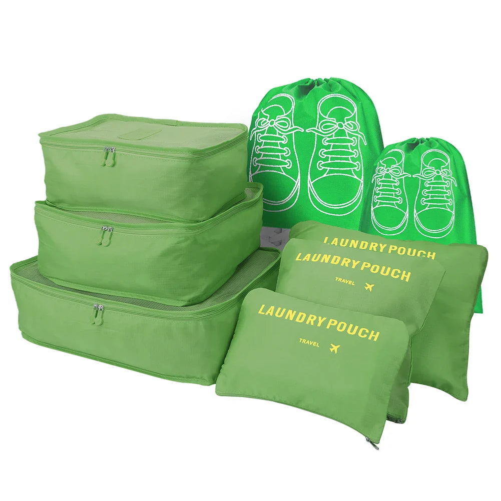 8/7/6 Pieces Set Travel Organizer Storage Bags Suitcase Packing Cubes Set Cases Portable Folding Luggage Clothes Shoe Tidy Pouch