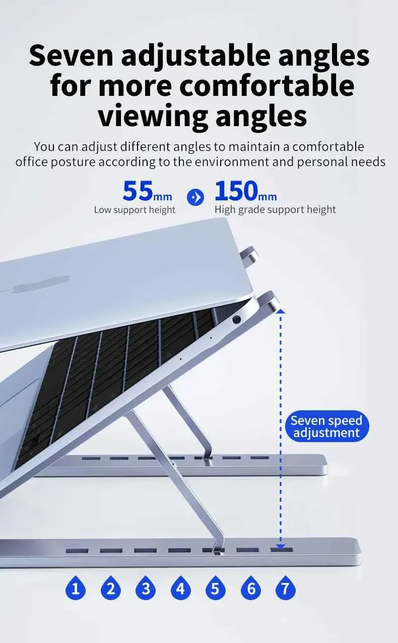 Metal Portable Foldable Laptop Stand Adjustable Notebook Holder Aluminum AD028