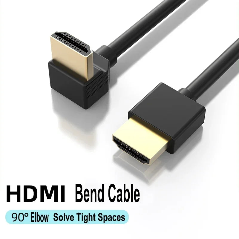 90 Degree HDMI 2.0 Cable - Graphene Enhanced for Space-Saving Installations | 8K, 3D & High Refresh Rate Aux Cable Hdmi Cable