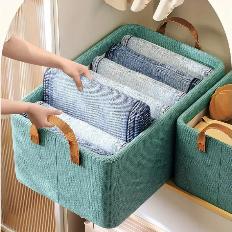 Covered clothing storage box, layered wardrobe organizer, foldable storage basket, underwear foldable storage basket