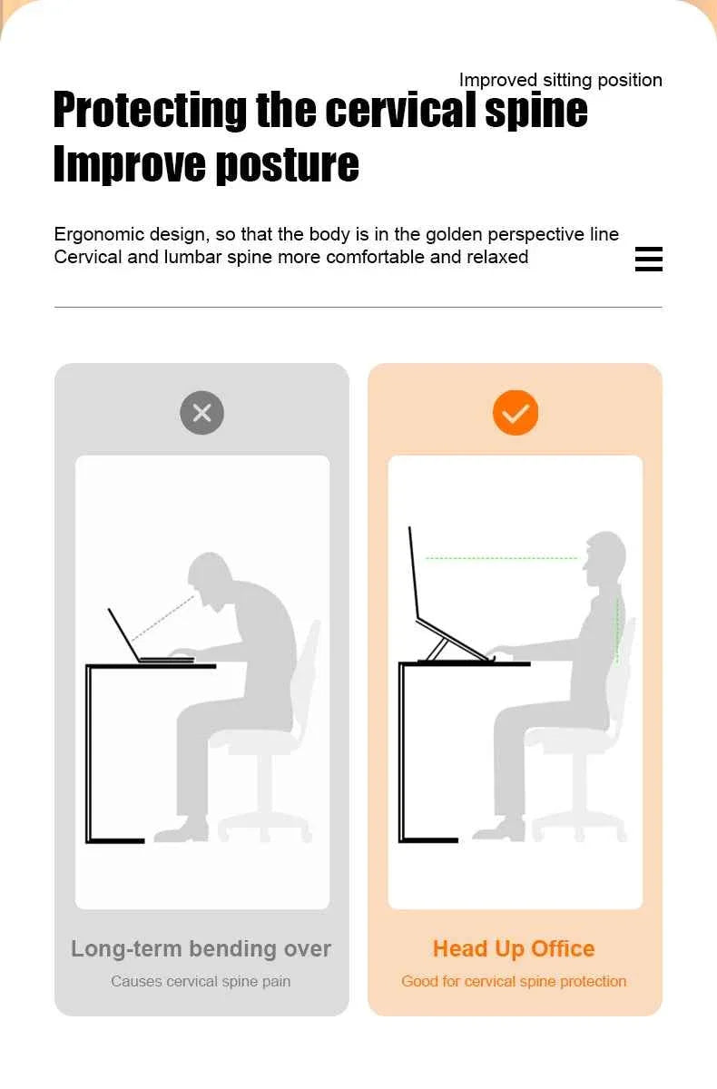 Aluminum Alloy Laptop Holder Stand Adjustable Foldable Portable for Notebook Computer Bracket Lifting Cooling Holder Non-slip