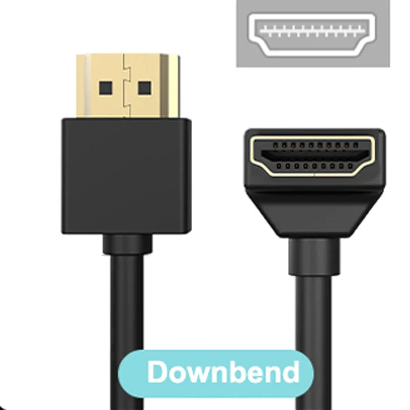90 Degree HDMI 2.0 Cable - Graphene Enhanced for Space-Saving Installations | 8K, 3D & High Refresh Rate Aux Cable Hdmi Cable