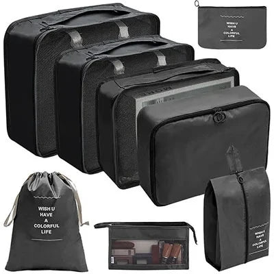 8/9/10/11 Pcs Set Travel Organizer Storage Bags Suitcase Packing Cubes Set Cases Portable Luggage Clothe Shoe Tidy Pouch Folding