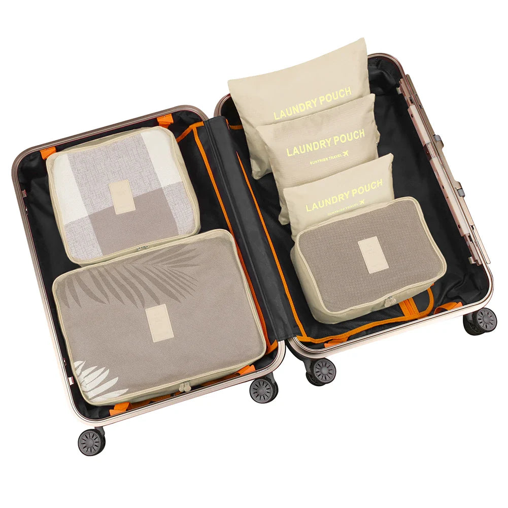 8/7/6 pieces Set Travel Organizer Storage Bags Suitcase Packing Set Storage Cases Portable Luggage Organizer Clothe Shoe Pouch