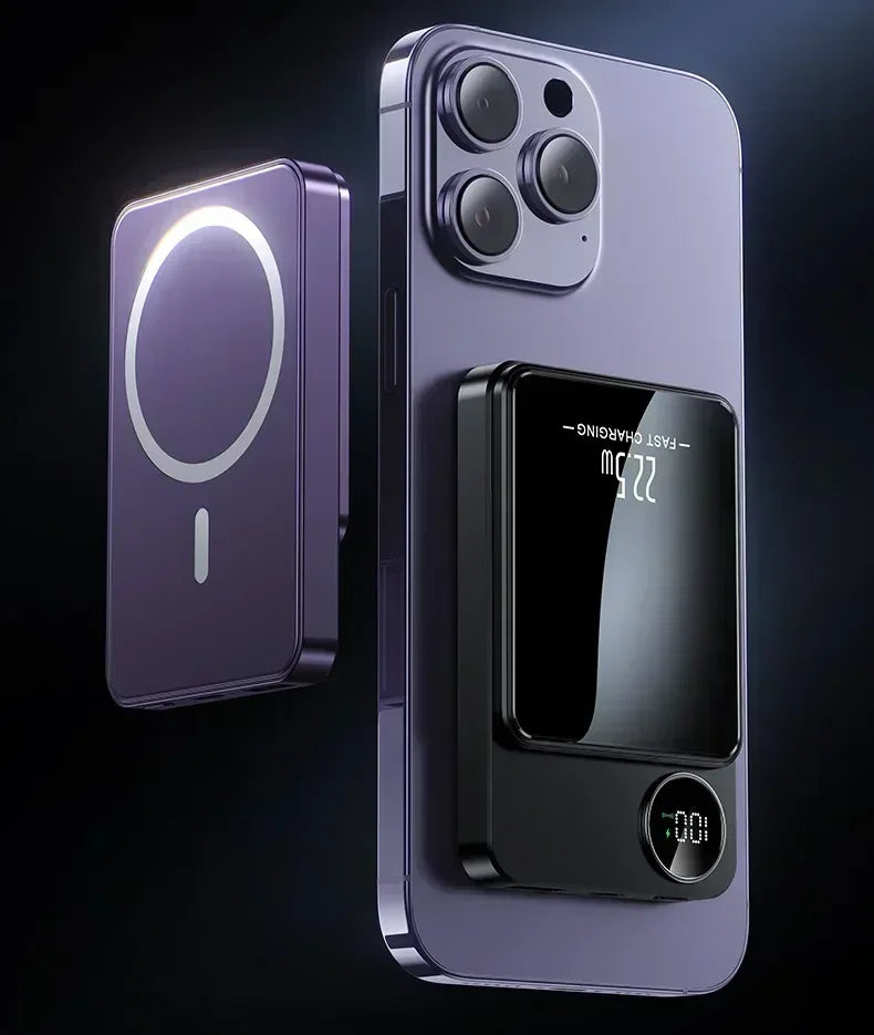 30000mAh MagSafe Power Bank - 15W Magnetic Wireless Charger with PD Fast Charge for iPhone 15/14/13 (Qi-Certified for Android)