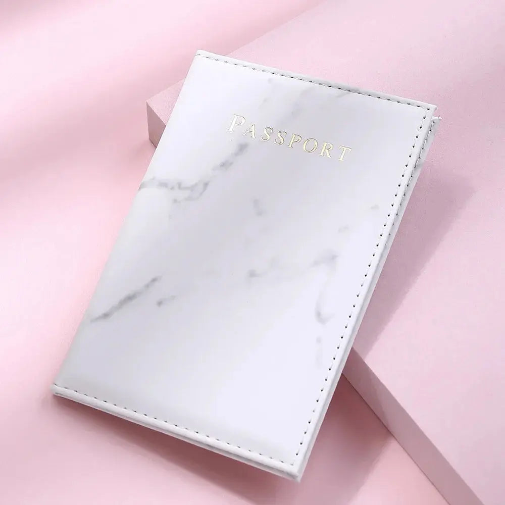 Travel Passport Holder Marble Pattern Passport Covers Passport Cover Flight Ticket Clip ID Credit Card Holder Travel Accessories