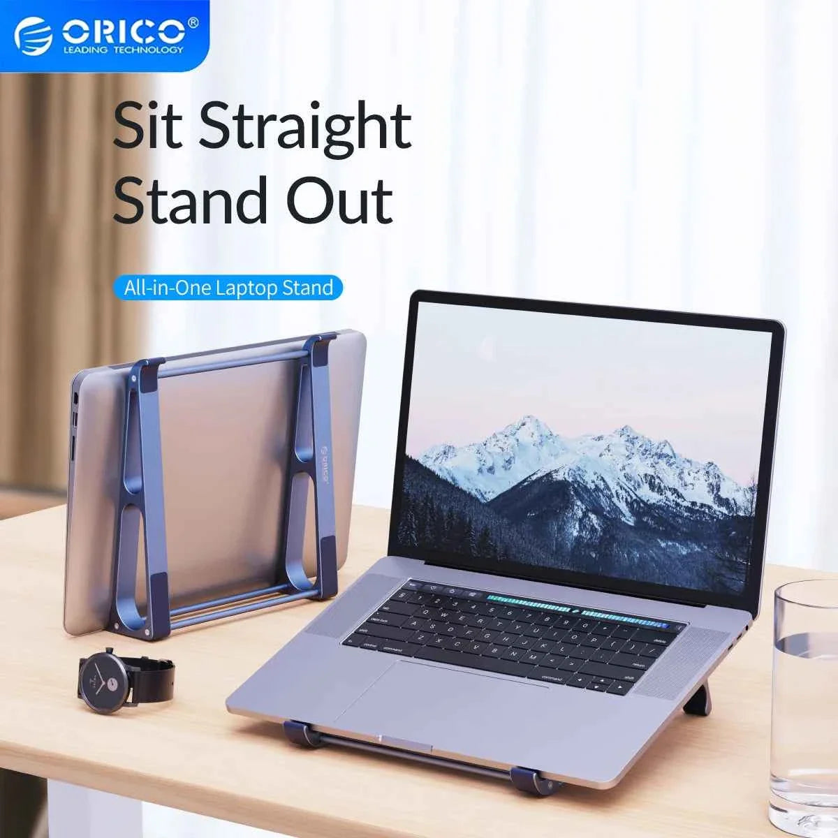 ORICO Laptop Stand Aluminium Laptop Stand Vertical Stand Notebook Desktop Holder Portable Tablet Stand for 13 to 17.4 inch Mac
