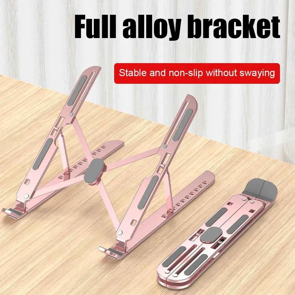 Aluminum Alloy Laptop Holder Stand Adjustable Foldable Portable for Notebook Computer Bracket Lifting Cooling Holder Non-slip