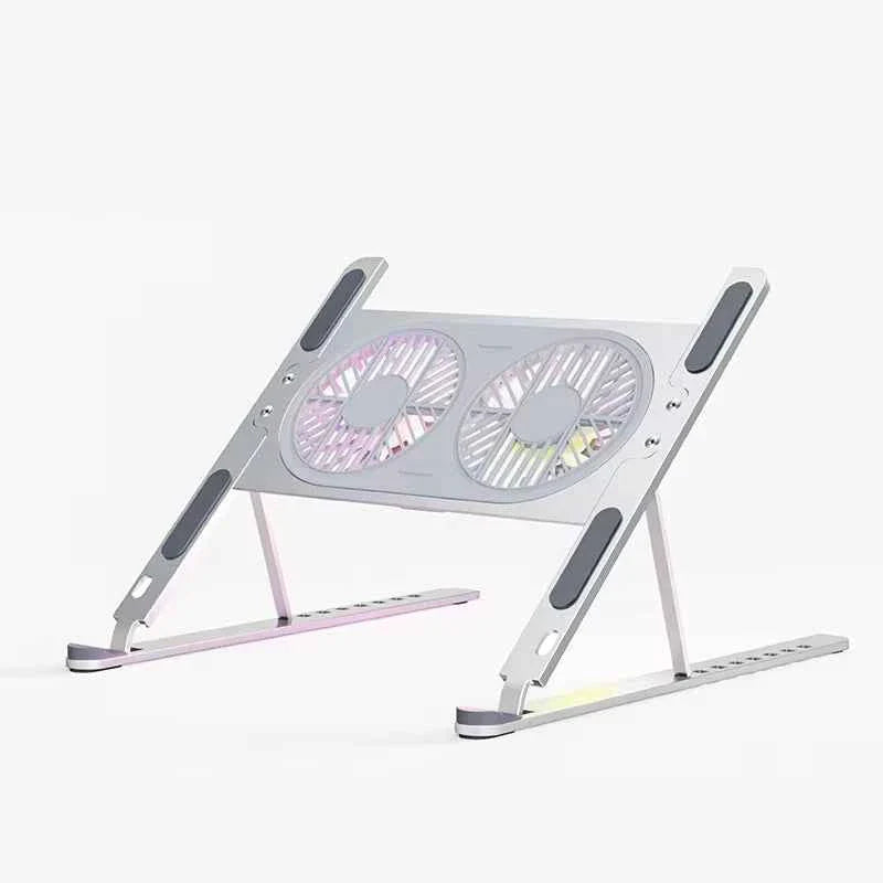 Desktop Aluminum Alloy Adjustable Big Fans Cooling Laptop Stand for 14 to 17.3inch Laptops