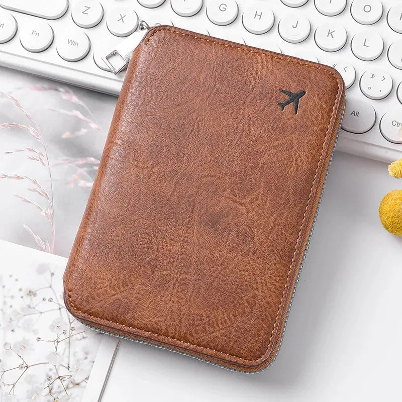 Zipper Document Passport Clip Large Capacity Travel Wallet Ticket Storage Bag Passport Clip