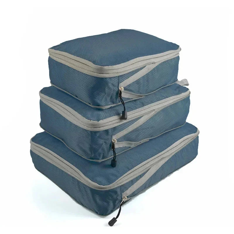 Travel Compression Packing Cubes Suitcase Luggage Organizer Set Zipper Foldable Storage Bag for Clothes Shoes Travel Accessories