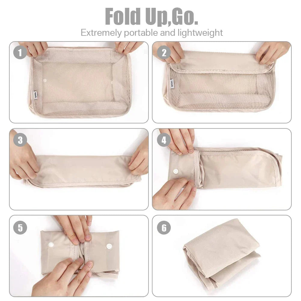 8/7/6 Pieces Set Travel Organizer Storage Bags Suitcase Packing Cubes Set Cases Portable Folding Luggage Clothes Shoe Tidy Pouch