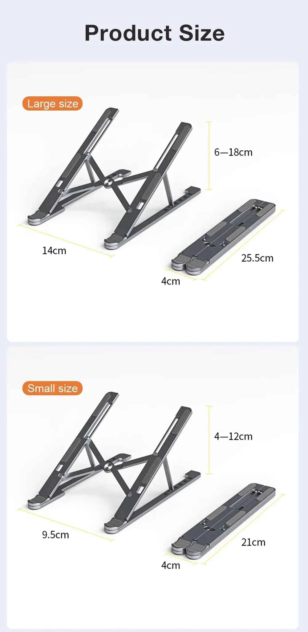 Aluminum Alloy Magnetic Laptop Stand With 8-Level Adjustment, Ventilation and Heat Dissipation, Equipped With Silicone Anti-Slip