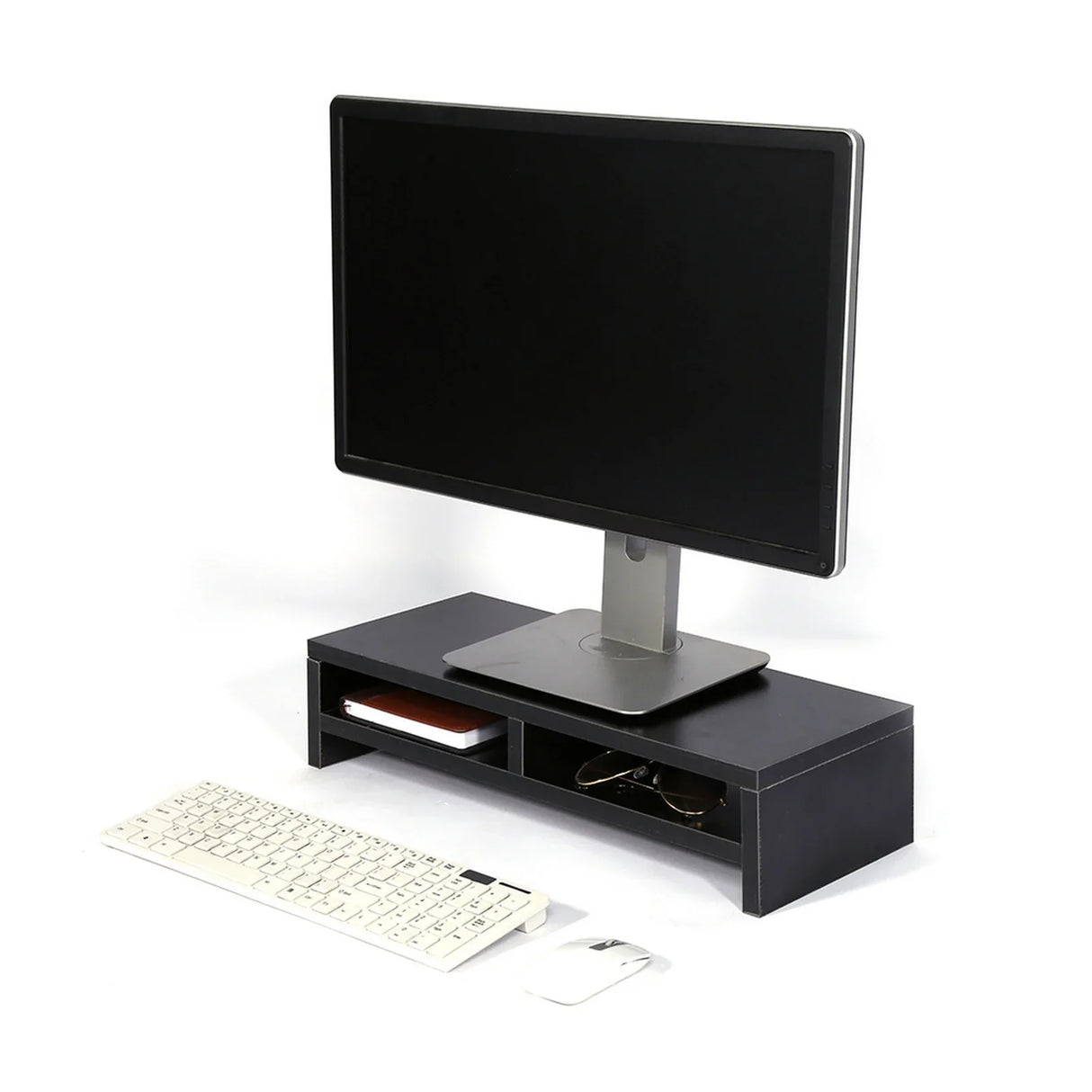 screen Desktop Monitor Stand LCD TV Laptop Rack Computer Screen Riser Shelf Office Desk Black Monitor shelf