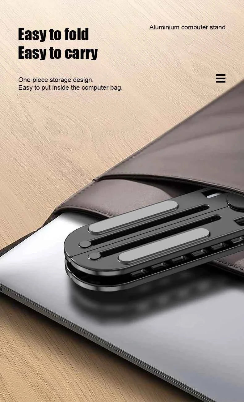 Aluminum Alloy Laptop Holder Stand Adjustable Foldable Portable for Notebook Computer Bracket Lifting Cooling Holder Non-slip