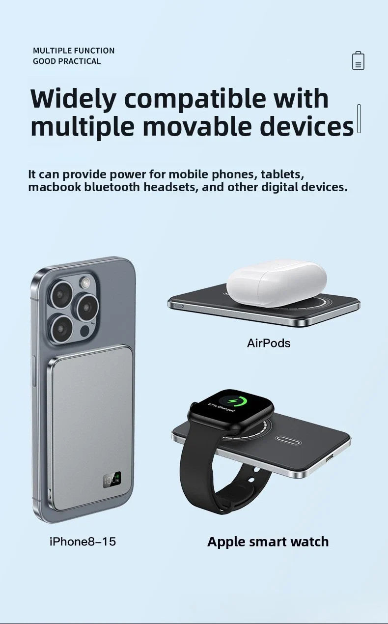 VIVO 50000mAh CCC Certification Thin Power Bank Ultra For MagSafe Magnetic Wireless Fast Charging Portable Battery Display