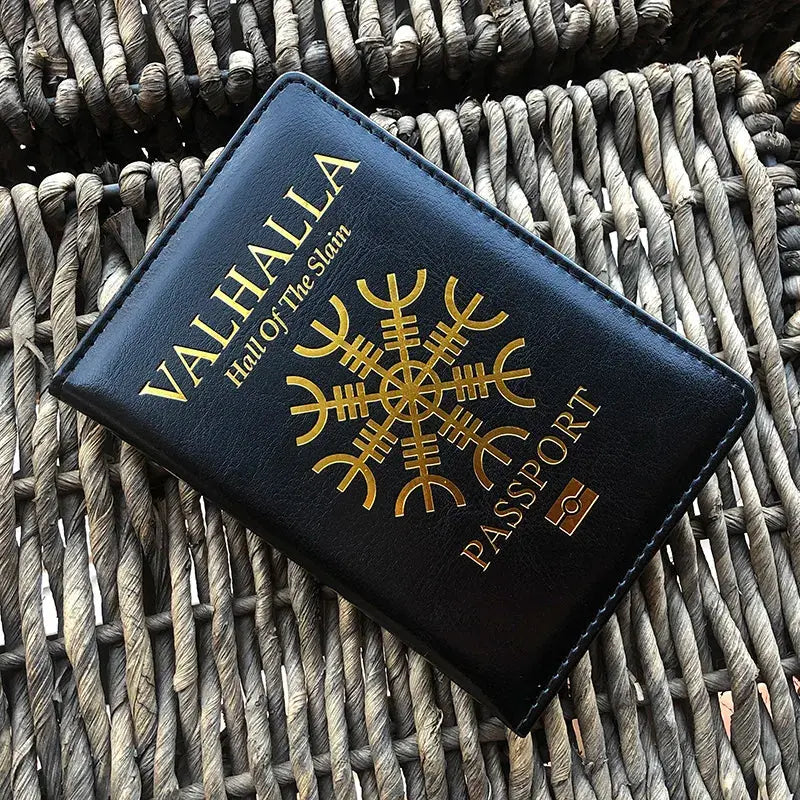 Vikings Valhalla Passport Cover Norse Mythology Passport Holder for Hall of The Slain Passport Cover Travel