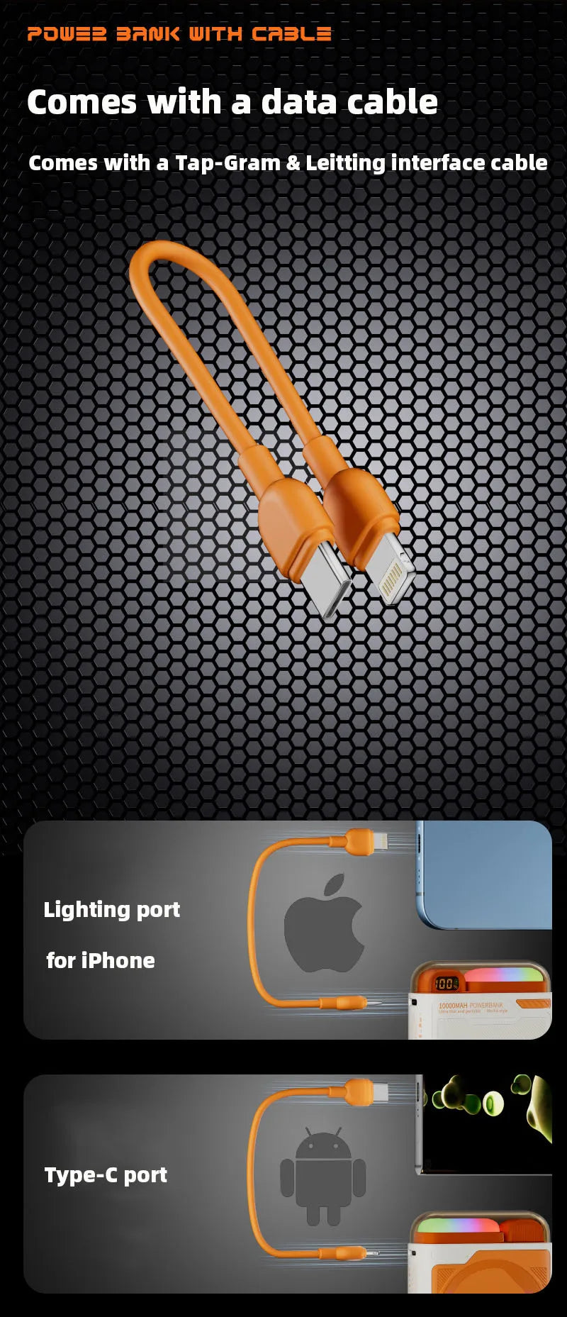 10000mAh Wireless Power Bank with Stand USB C Cable PD20W Fast Charging Magnetic External Spare Battery for IPhone Samsung Xiaom