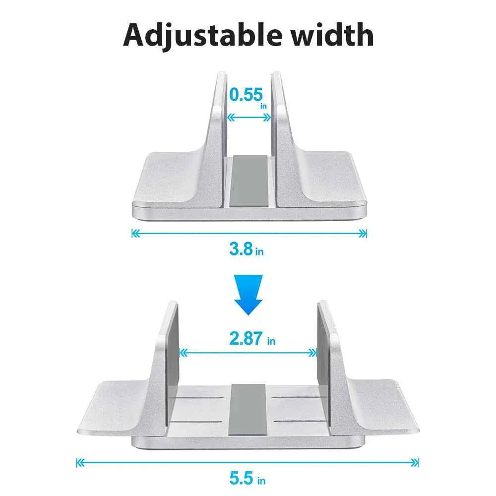 Vertical Laptop Stand For Macbook Air Pro 13 15 16 Desktop Aluminum Stand With Adjustable Dock Size For Notebook Computer Stand