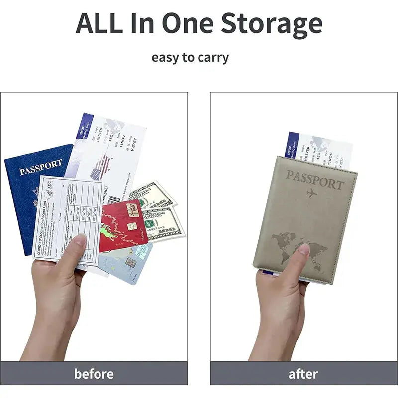 PU Passport Holder Map Pattern Ticket Passport Covers Travel Passport Protective Cover ID Credit Card Holder Travel Accessories