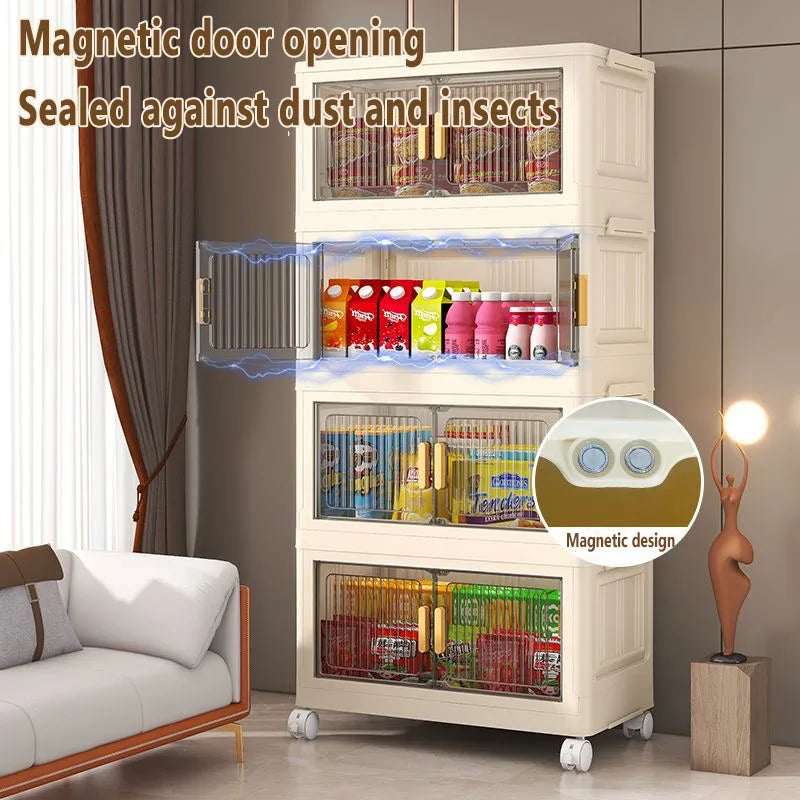 1/2/3/4/5 layers Multifunction Storage Cabinet Foldable Dustproof Wardrobe Easy-to-Install Storage Boxes