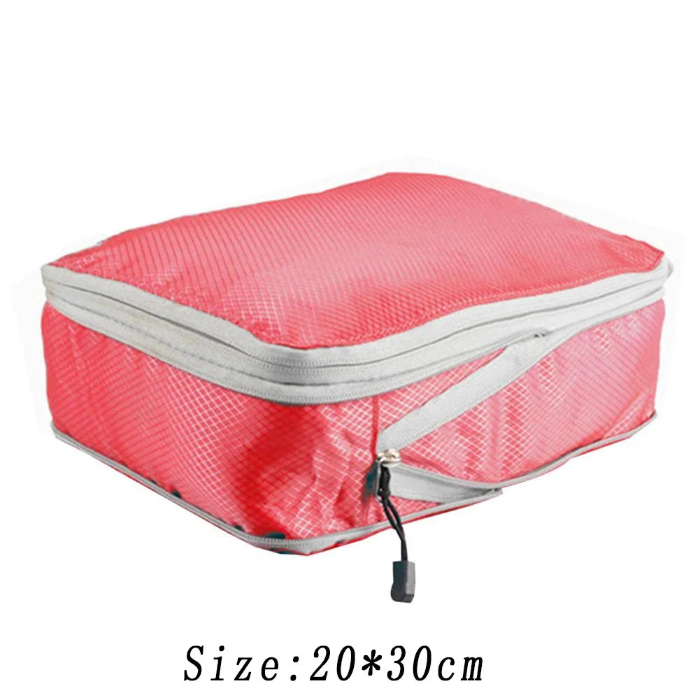 Travel Compression Packing Cubes Suitcase Luggage Organizer Set Zipper Foldable Storage Bag for Clothes Shoes Travel Accessories