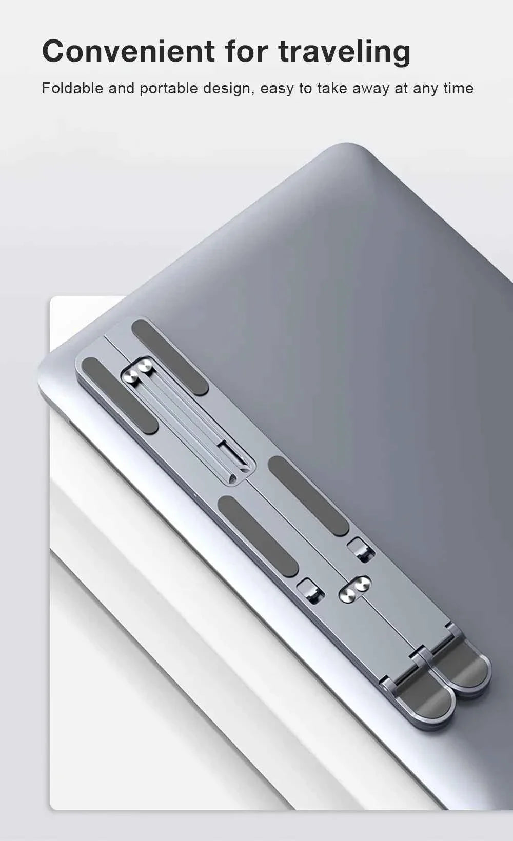 Aluminum Alloy Magnetic Laptop Stand With 8-Level Adjustment, Ventilation and Heat Dissipation, Equipped With Silicone Anti-Slip