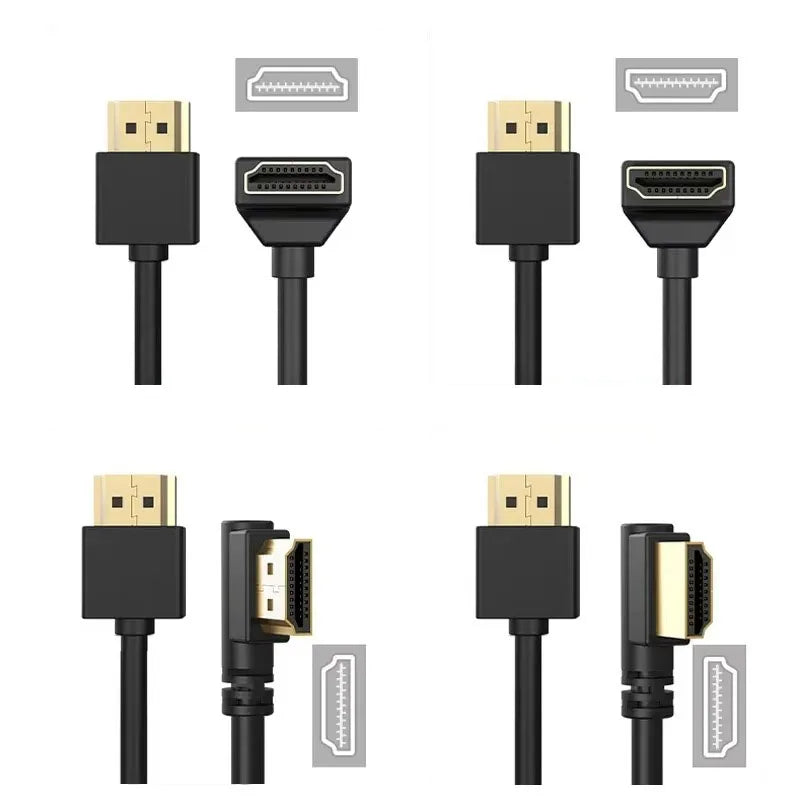 90 Degree HDMI 2.0 Cable - Graphene Enhanced for Space-Saving Installations | 8K, 3D & High Refresh Rate Aux Cable Hdmi Cable