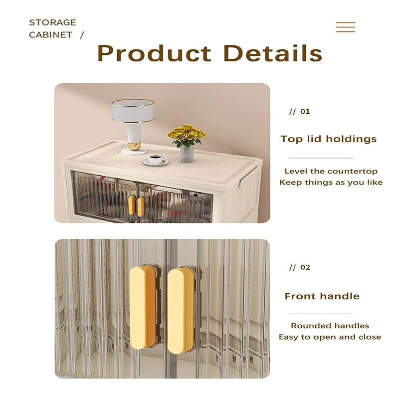 1/2/3/4/5 layers Multifunction Storage Cabinet Foldable Dustproof Wardrobe Easy-to-Install Storage Boxes